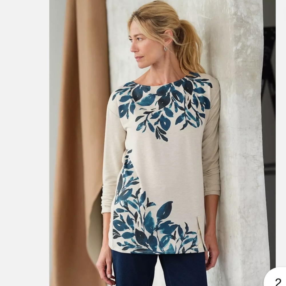 J.JILL Watercolor Top, Size Medium